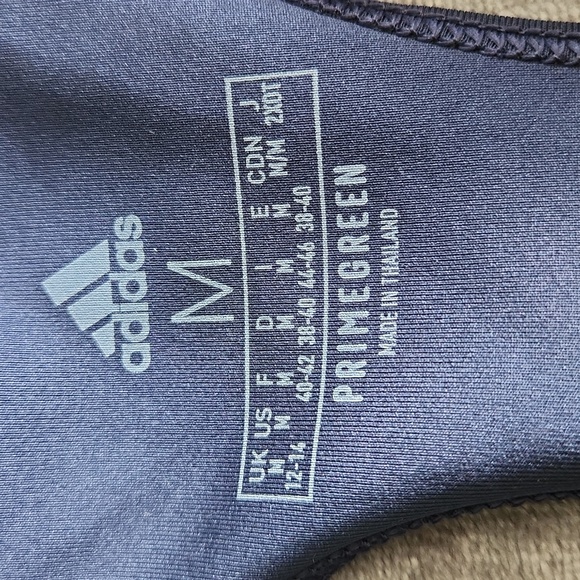 Adidas, Women's, Sz M,Sports Bra, Navy w Logo on R Chest &across Front Chest - Picture 6 of 8